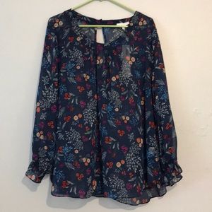 Marybelle Fall Harvest Top - Ocean Blue